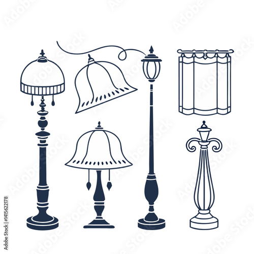 Lamp silhouette bundle set bundle vector design