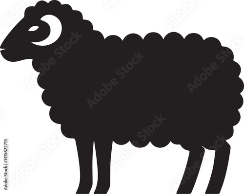 silhouette sheep manger isolated design vector illustration eps 10