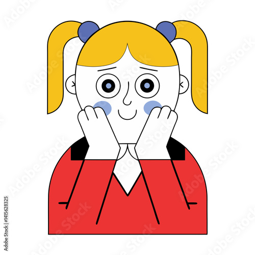 Cute Girl With Puffing Cheeks