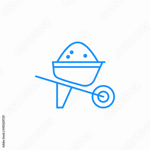 filled wheelbarrow icon sign vector