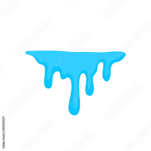 Blue Liquid Flowing. Spilled, drop, splash, leak concept. Vector illustration 