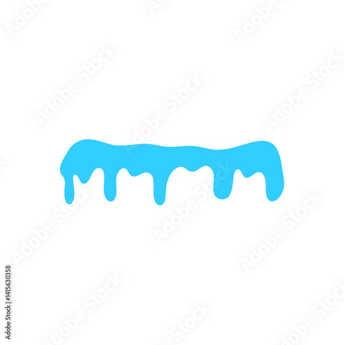 Blue Liquid Flowing. Spilled, drop, splash, leak concept. Vector illustration 