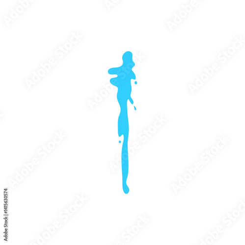 Blue Liquid Flowing. Spilled, drop, splash, leak concept. Vector illustration 
