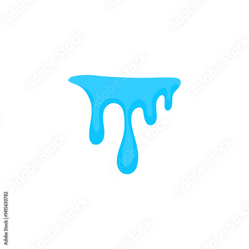 Blue Liquid Flowing. Spilled, drop, splash, leak concept. Vector illustration 