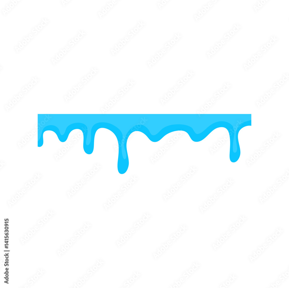 Blue Liquid Flowing. Spilled, drop, splash, leak concept. Vector illustration 