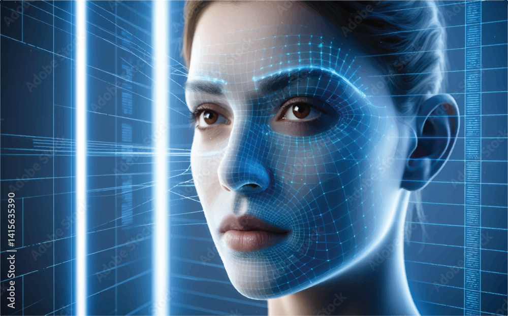 Obraz premium Adobe IllustratorLeonardo_Phoenix_09_Futuristic_interface_scanning_a_fingerprin
