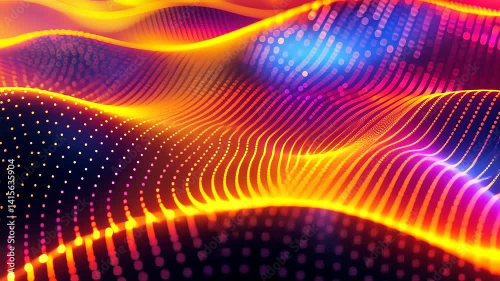 Dynamische Orange Blaue Punktematrix Animation Hintergrund