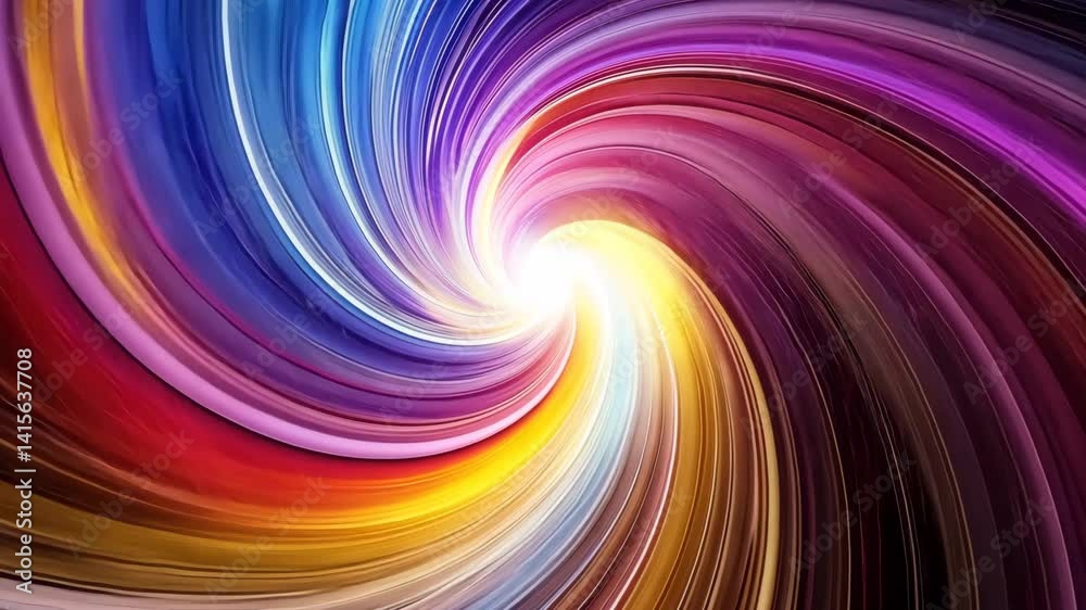 Lebendige Regenbogen Spiralwirbel Farbanimation Hintergrund