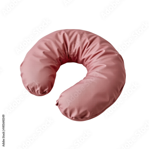 soft pink travel pillow in U shape designed for neck support and comfort during travel