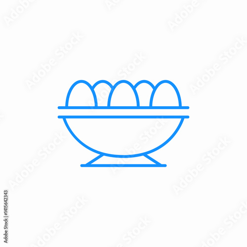 bowl eggs icon sign vector