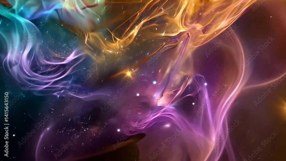 Geheimnisvolle Kosmische Nebelwolken Animation Szenerie