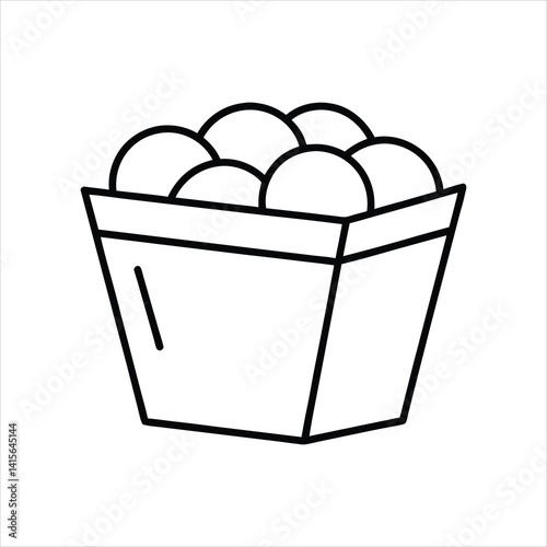  Fast Food Box of Chicken Nuggets Outline Drawing