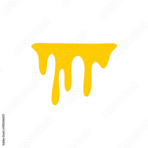 Melted honey drops. Dripping honey vector illustration
