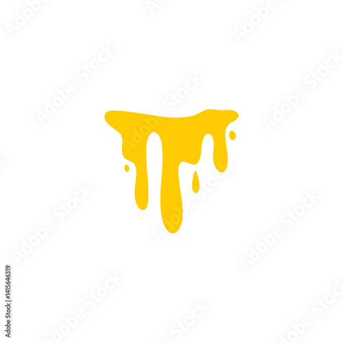 Melted honey drops. Dripping honey vector illustration