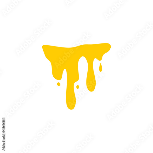 Melted honey drops. Dripping honey vector illustration