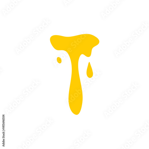 Melted honey drops. Dripping honey vector illustration