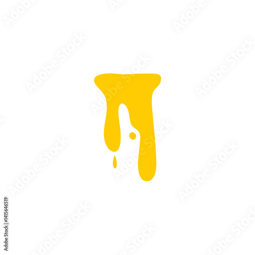 Melted honey drops. Dripping honey vector illustration
