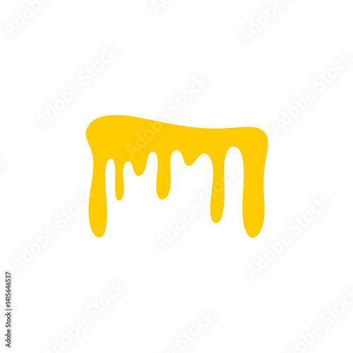 Melted honey drops. Dripping honey vector illustration
