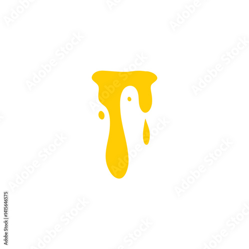 Melted honey drops. Dripping honey vector illustration