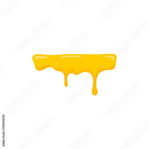 Melted honey drops. Dripping honey vector illustration