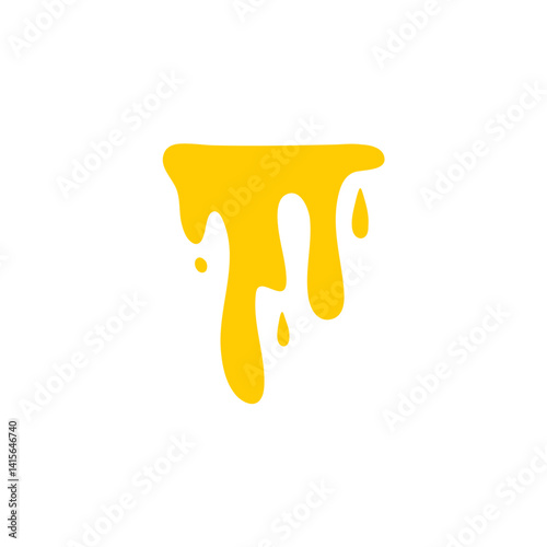 Melted honey drops. Dripping honey vector illustration