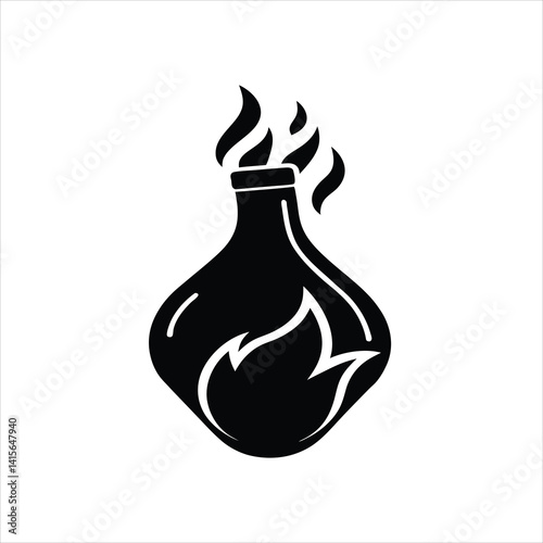 Molotov Cocktail Icon Isolated Vector Silhouette