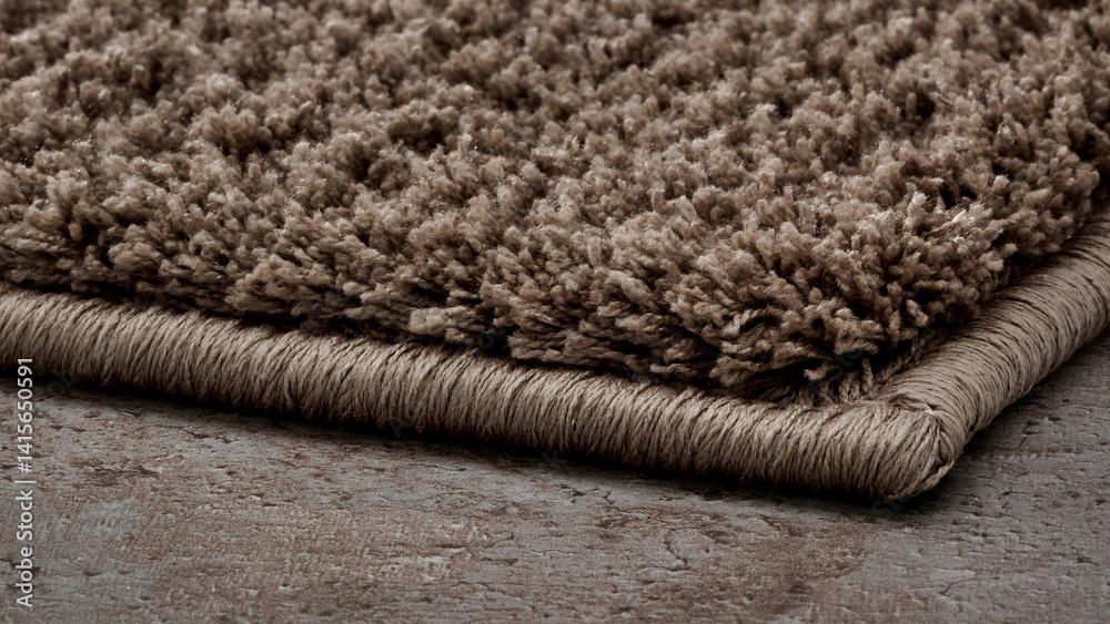 Textured brown rug on a rustic wooden floor adds warmth and comfort to the living space with its soft fibers and natural appearance. Textured brown rug on a rustic wooden floor adds warmth and comfort to the living space with its soft fibers and natural appearance.