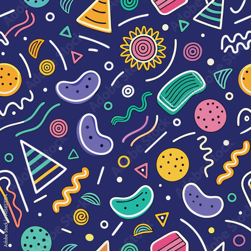 Vibrant abstract shapes pattern