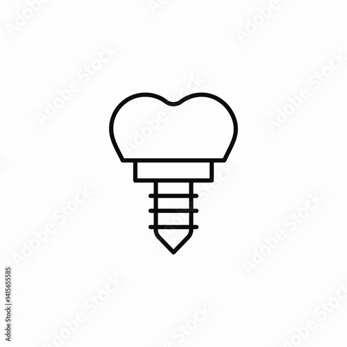 dental implant icon sign vector