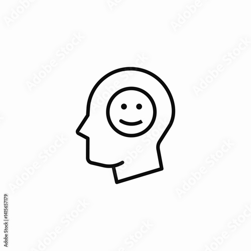 head happy emoticon icon sign vector