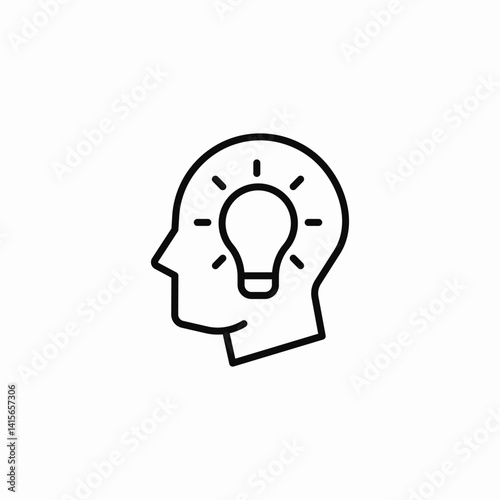 head lightbulb idea icon sign vector