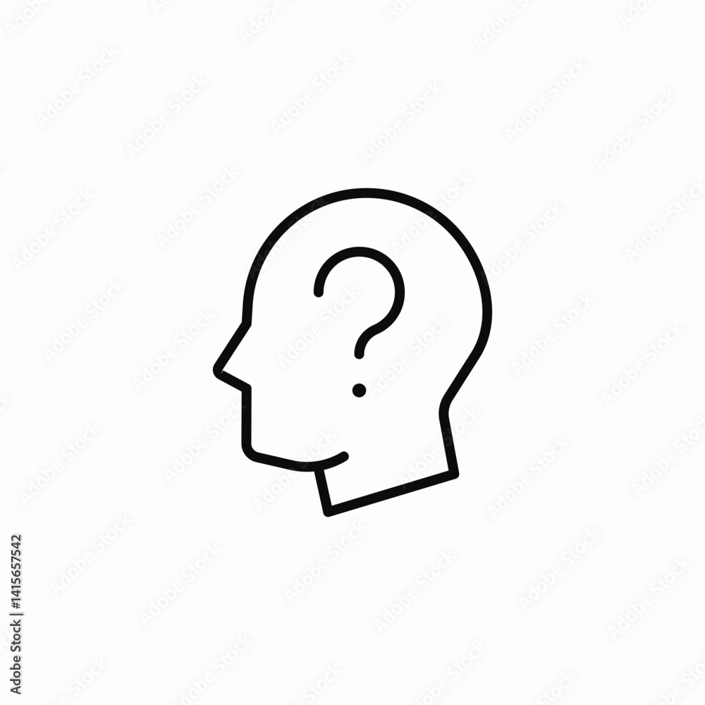 head question mark icon sign vector head question mark icon sign vector