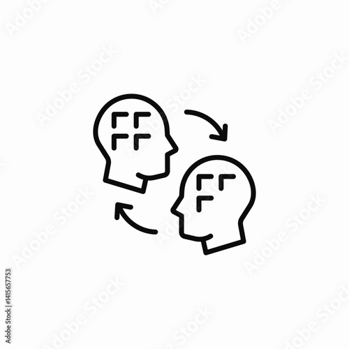 head transfer arrows icon sign vector