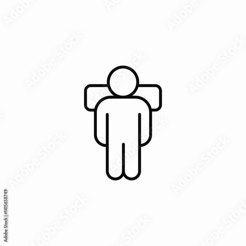 person with backpack icon sign vector