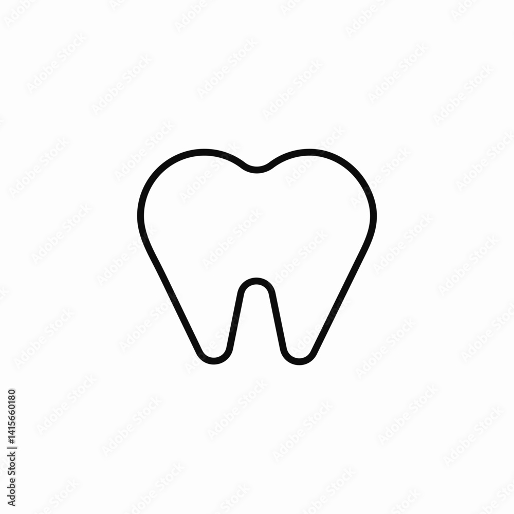 tooth outline icon sign vector tooth outline icon sign vector