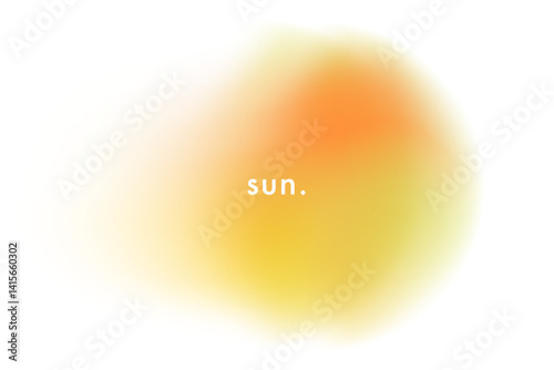 Blurry sun gradient shape. Abstract   light sunny sky gradient background. Aesthetic yellow and orange color blurred cloud. Vector soft sunlight backdrop. Sunburst pattern. Aura gradation circle