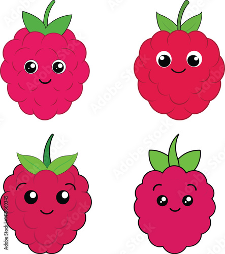 Cute raspberry cartoon vector