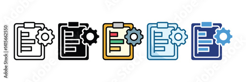 Project Gantt Icon Set Multiple Style Collection