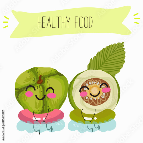 Red plum berry fruit. Natural vitamin antioxidant detox food collection. Vector hand drawn illistration.