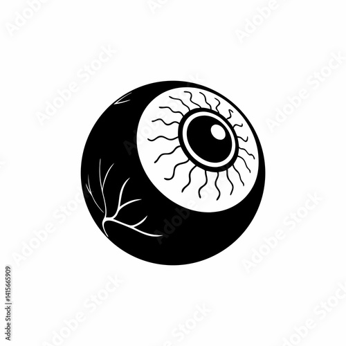 creative Silhouette eyeball Icon Vector Illustration