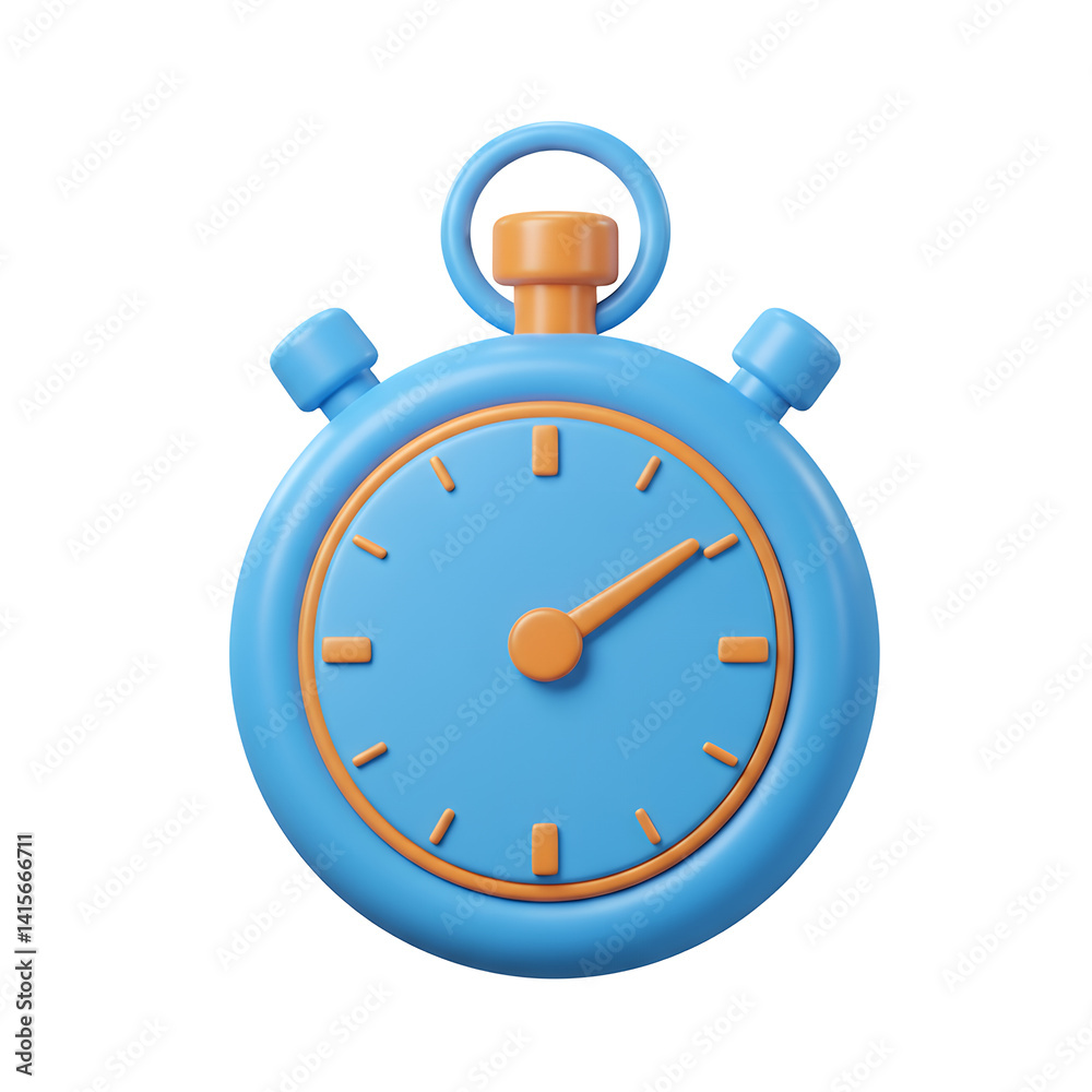 Blue Stopwatch Illustration Timing and Countdown Concept Blue Stopwatch Illustration Timing and Countdown Concept