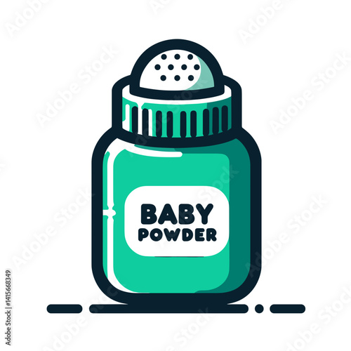 Baby powder container in vibrant colors with playful design  on a transparent background

The lotion