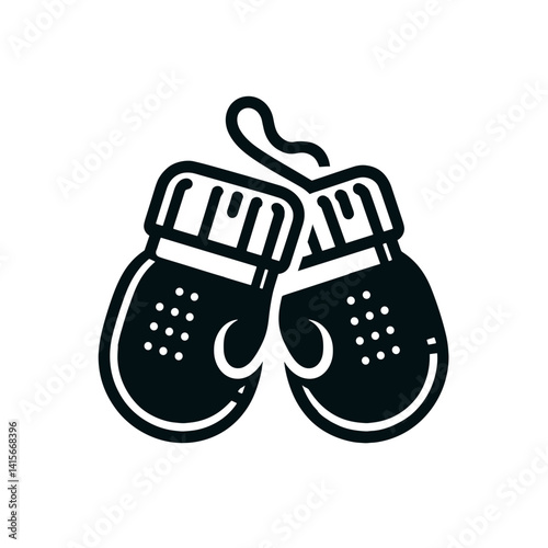 Baby mittens in a cute design on a transparent background