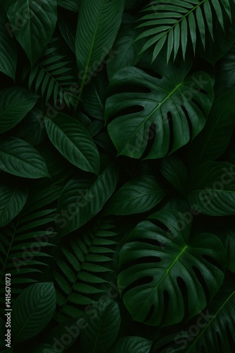 Lush Green Foliage Creates a Serene Ambiance in a Tropical Setting During Day...