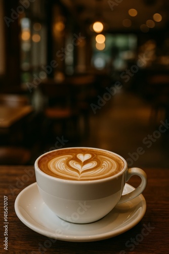 Coffee Barista Expertly Pouring Milk Into Latte Art at a Cozy Cafe Setting