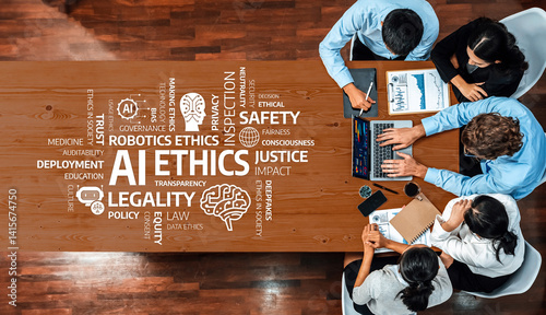 Obraz na płótnie Explore the multifaceted discussion on ethics in AI and robotics, emphasizing governance, safety, transparency, and societal impact in technology policy and development. Amity w salonie