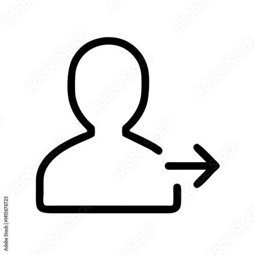onboarding user silhouette outline with checkmark - flat stroke icon for apps and websites

