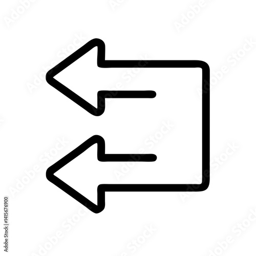 load balancer server outline with directional arrows - flat stroke icon for apps and websites
