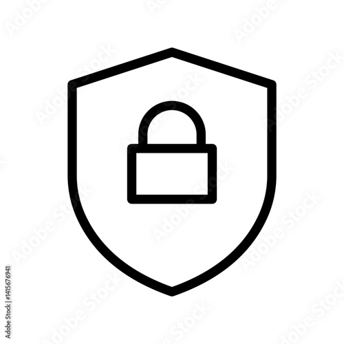 TLS encryption icon for secure data transmission and internet privacy - flat stroke icon for apps and websites
