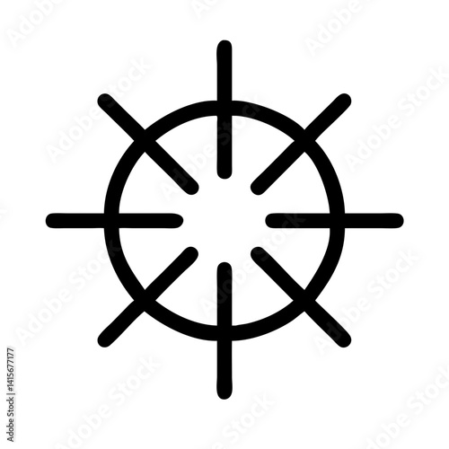 Kubernetes Helm icon for container orchestration and cloud automation - flat stroke icon for apps and websites
